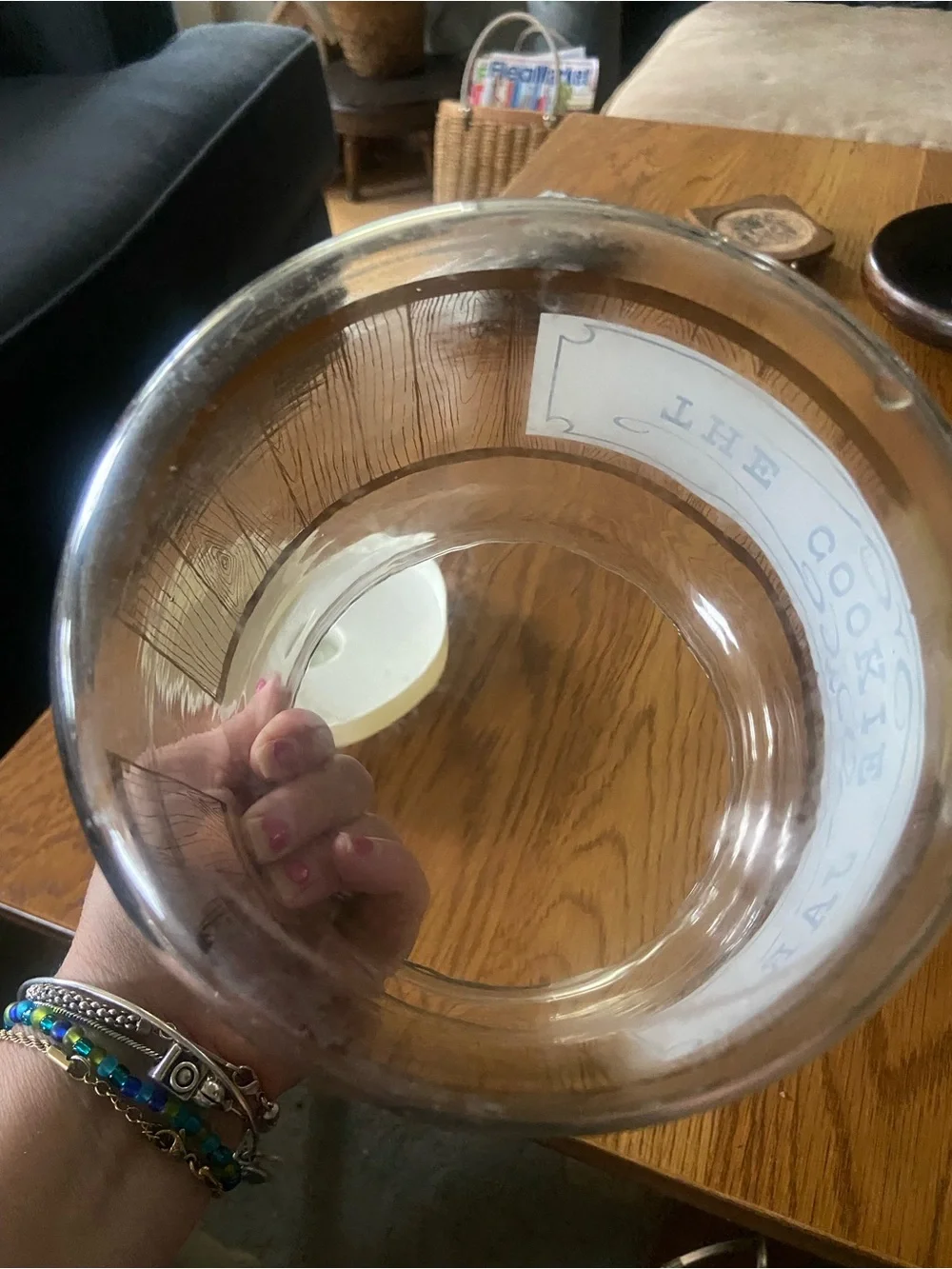 VTG 1960’s Pyrex “The Cookie Jar” Barrel Glass Cookie Jar